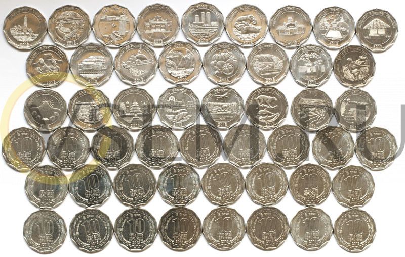 Монеты шри ланки. Sri Lanka монеты. Шри Ланка набор из 25 монет. Шри-Ланка: полный набор 25 монет 10 рупий 2013 провинции. Набор монеты Шри Ланки.